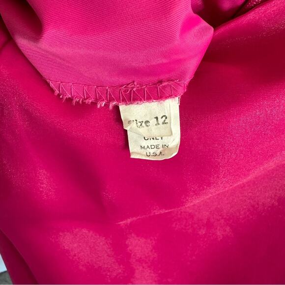 Vintage 80s Hot Pink Barbie Ruffled Sleeve 2 Piece Skirt Set Size Medium/8 - Picture 7 of 10